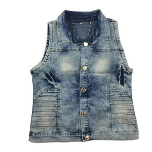 Denim Embellished Vest Women's made in Colombia Size 14 Col / L USA      ‎     4